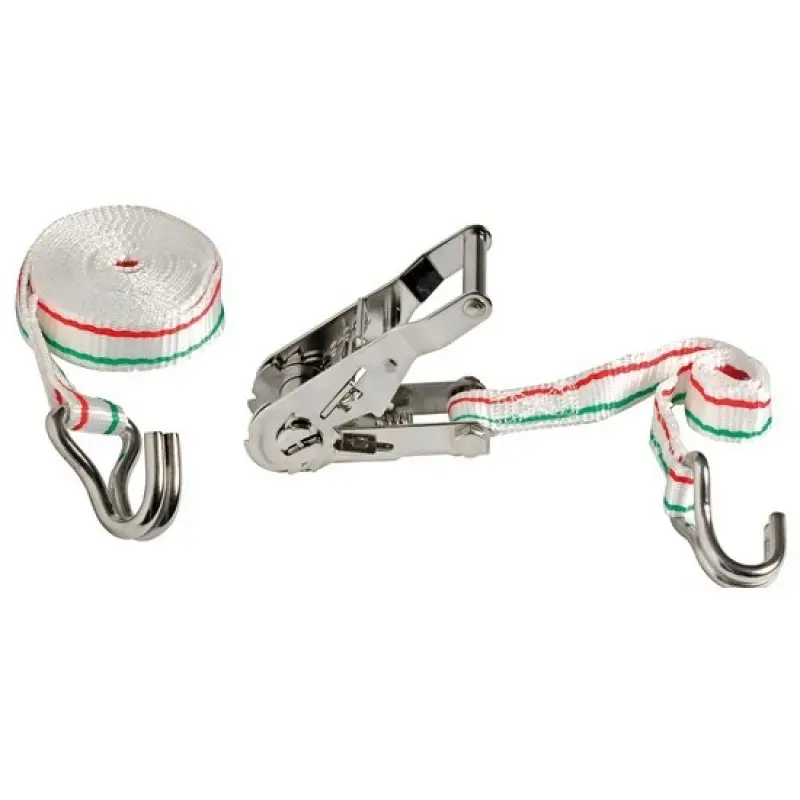 Cinghia in poliestere colorato ad alta resistenza con ganci e cricchetto in acciaio inox Vendita Finale
