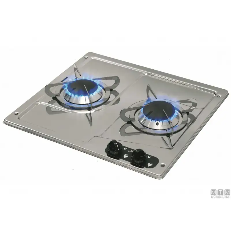 Prezzo Di Fabbrica Fornello a Gas 2 Fuochi Can Burny2 in Acciaio Inox 18/8
