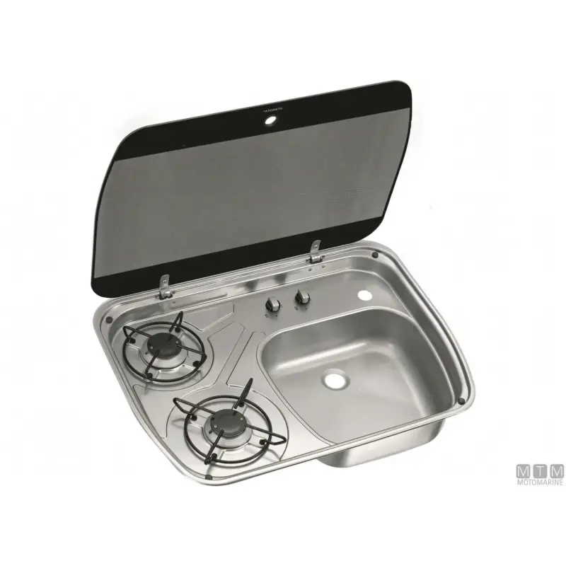 Piano Cottura Dometic 2 Fuochi con Lavello e Coperchio in Vetro Reso Gratuito