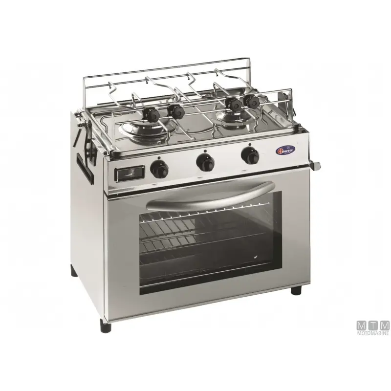 Cucina a Gas Parker 2 Fuochi con Forno in Acciaio Inox 18/8 Occasione