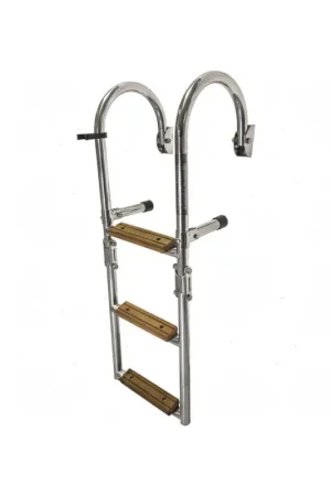 Scaletta Pieghevole Inox con Passamano e Legno Must-Have