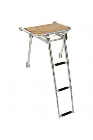 Plancetta Teak con Scaletta 3 Gradini in Acciaio Inox Bestseller