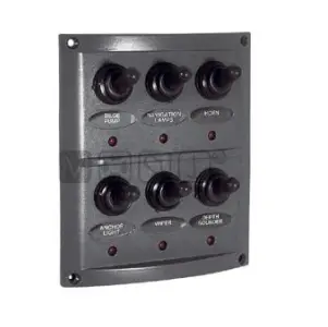Ultimissimo Modello Pannello elettrico 6 interruttori con led mm.125x100 grigio scuro