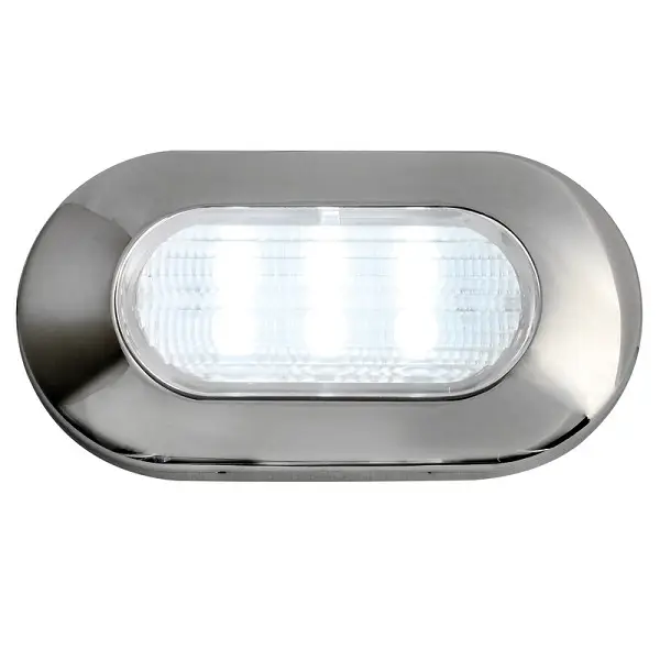 Luce di cortesia inox 6 led 12v luce fredda mm.72m5x38 (13.178.04) Prezzo Ridotto