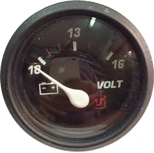 Ultime Pezzi Voltmetro scala 10/16V DC quadrante nero tacchette rosse serie PROFESSIONAL