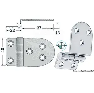 Cerniera inox a sbalzo mm.59x40 (38.441.58) Economico