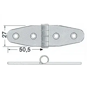 Cerniera inox mm.101x27 (38.840.34) Spedizione Espresso