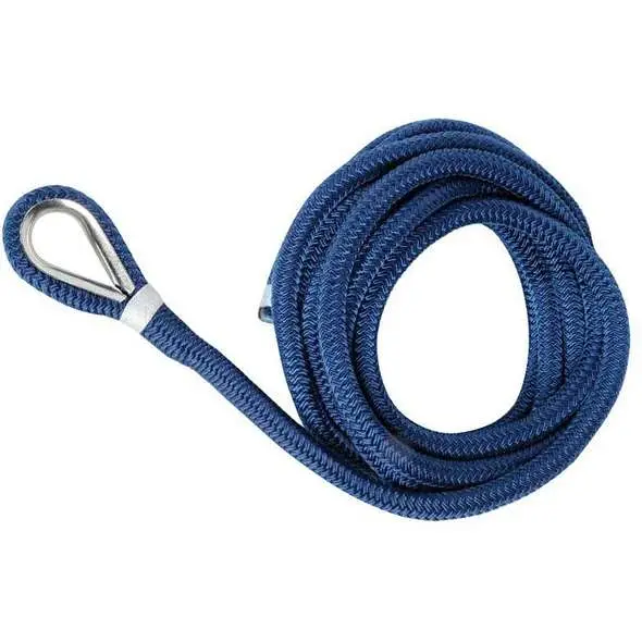 Acquista Ora Cime ormeggio impiombate ad alta tenacità doppia treccia Blu Navy 14 mm.