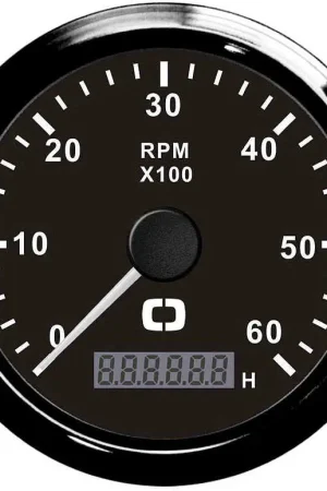 Contagiri 0-8000 RPM - Nero/Lunetta Nera Vendita Finale