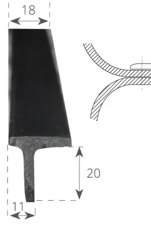 Profilo a T ed accessori per bottazzo in PVCH 31 mm. Sconto