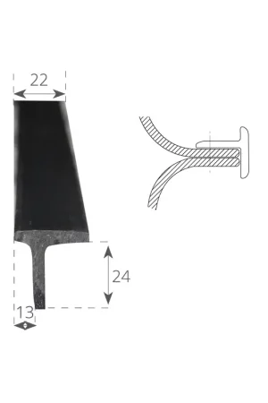 Profilo a T ed accessori per bottazzo in PVCH 45 mm. Scelto Dai Clienti