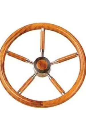 Volante in teak ed acciaio Di Tendenza