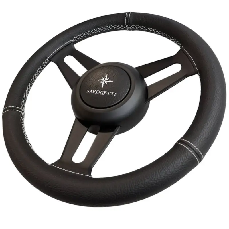 Compra Oggi Stesso Volante T30PS Ghost - Pelle nera con cuciture a contrasto