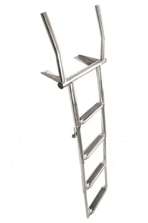 Promozione SCALETTA TELESCOPICA A 4 GRADINI CON PASSAMANO ABBATTIBILE INOX 316