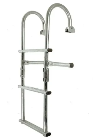 Promozione SCALETTA PIEGHEVOLE A 4 GRADINI CON PASSAMANO ACCIAIO INOX 316