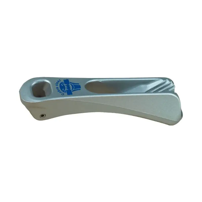 Chiuso da trapezio ClamCleat in alluminio argento per linee di cima 4-6mm - Sistema di regolazione 2:1 per micro aggiustamenti delle linee frenanti Compra Adesso