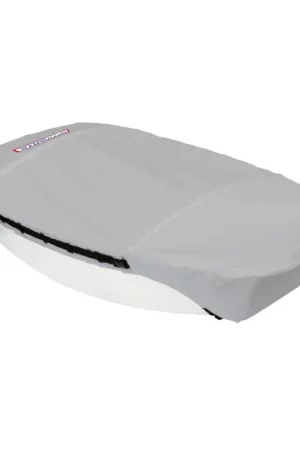 Reso Gratuito Telo copribarca Optiparts per Optimist superiore con stecche integrate - Protezione robusta in materiale ripstop 600D, colore grigio chiaro, con imbottiture antiurto e regolazione tensione stecche.