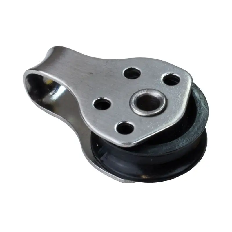 Nuova Collezione Bozzello per picco Optimist scuola Ø22mm Optiparts - Puleggia in nylon, cuscinetto a strisciamento, acciaio inox, diametro massimo scotta 6mm