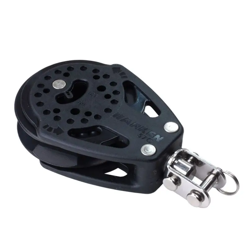 Professionale Bozzello Singolo Ø57mm Carbo Ratchet Harken con Attacco a Forcella - Marca Optiparts, Alta Resistenza e Controllo Ottimale per Vela e Nautica