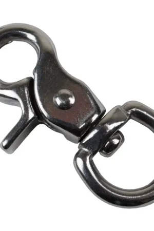 Acquista Ora Moschettone in acciaio inox 316 Optiparts con occhio girevole - 49mm, apertura facile con una mano, peso 20g