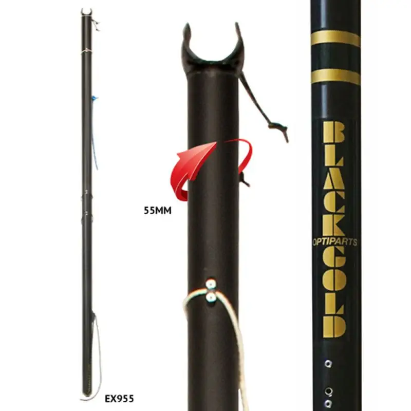 Novità Boma BLACKMAX Ø55mm completo per Optimist - Optiparts - Anodizzato Nero 7075, Ultra Leggero con Terminali in Nylon e Drizza in Vectran 4mm Inclusa