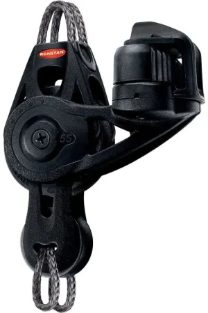 Più Venduto Ronstan Serie 55 BB Orbit Block™ - Bozzello a violino con arricavo e strozzascotte regolabile, Carico massimo 500 kg, Peso 233 g, Innovativo e leggero per regate a vela