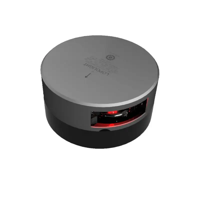Novità Luce di Navigazione Lopolight Rosso di Sinistra Orizzontale Rotonda 112,5° per Imbarcazioni fino a 50 m - Tecnologia LED Alta Efficienza, 1,5 Watt, Durata 50.000 Ore, Impermeabile IP68+ e Anticorrosione