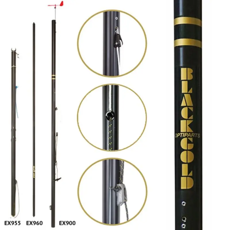 Popolare Set Completo BLACKMAX Optiparts - Albero, Boma 55mm, Picco e Accessori per Vela - Alta Prestazione per Competizioni Nautiche