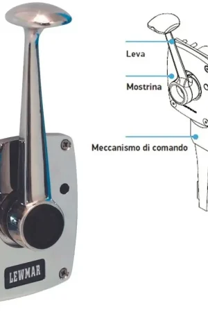 Acquista Ora Controllo Motore Lewmar Leva Singola in Acciaio Inox 316 - Design Non Magnetico per Montaggio su Colonnina o Paratia