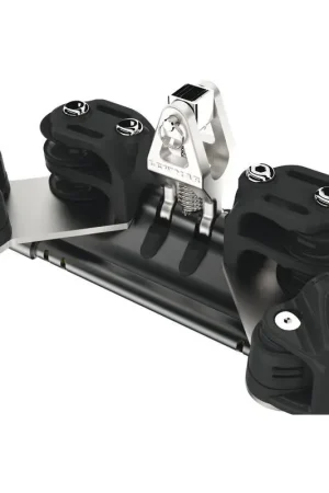 Acquista Ora Carrello Randa Lewmar con 2 Supporti Verticali e Pulegge Doppie con Strozzatore - Accessori Nautici per Vela Professionale
