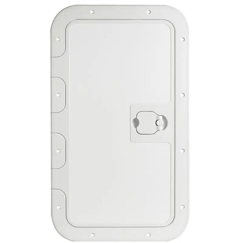 Direttamente Dal Produttore Portello estraibile grigio 350 x 600 mm Osculati con chiusura Splash-Proof e guarnizione in neoprene per gavoni e ripostigli - Apertura a 160° per unità da diporto categoria A, B, C, D