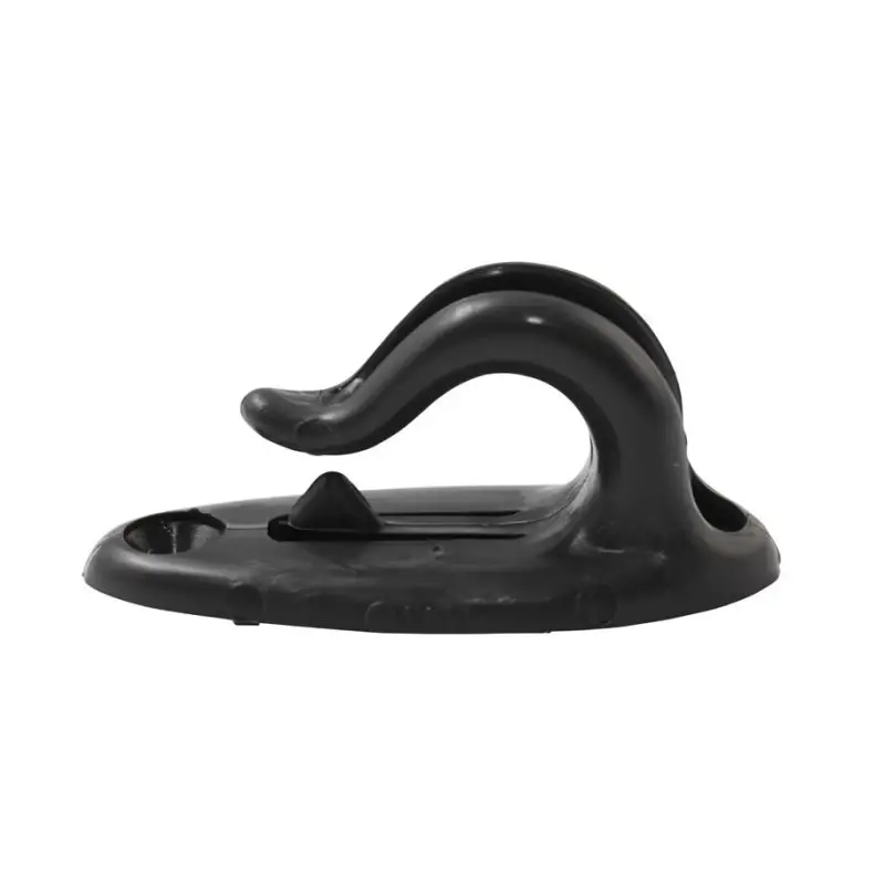Gancio su Base Rialzata Nero Allen - Diametro Scotta 10mm, Fori di Fissaggio 8mm, Lunghezza 55mm, Altezza 25mm, Peso 40g Nuova Collezione