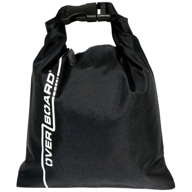 Busta idrorepellente Dry Pouch 1lt 15x11,5cm colore nero OverBoard - Protettore per oggetti di valore in condizioni di maltempo, agganciabile a cintura e zaino. Bestseller