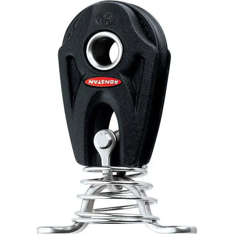 Soddisfatti O Rimborsati Bozzello Singolo su Molla Ronstan Series 30 BB Orbit Block™ - 36g, 30mm Puleggia, Carico Max 300kg, Ideale per Derive e Barche Sportive