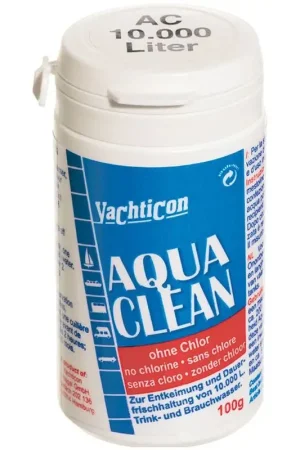 Offerta Limitata Yachticon Aqua Clean 100 g polvere trattamento acqua dolce per serbatoi, previene contaminazione fino a 6 mesi, a base d'argento, insapore e inodore, adatto per acqua potabile e non potabile.