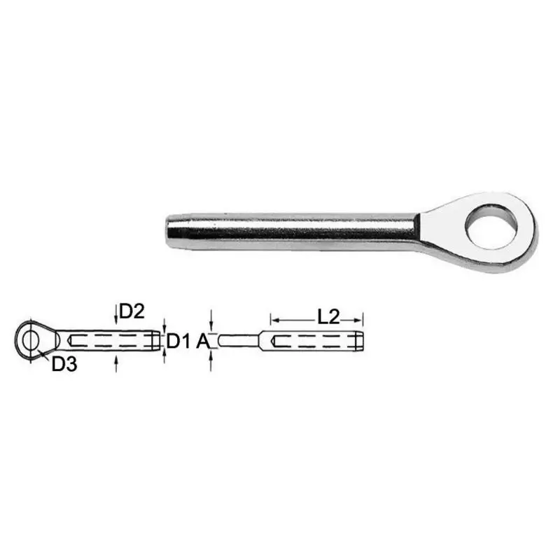 Terminale Inox Occhio Ø 4 mm per Cavi in Acciaio - Ideale per Sartie e Stralli Offerta Speciale