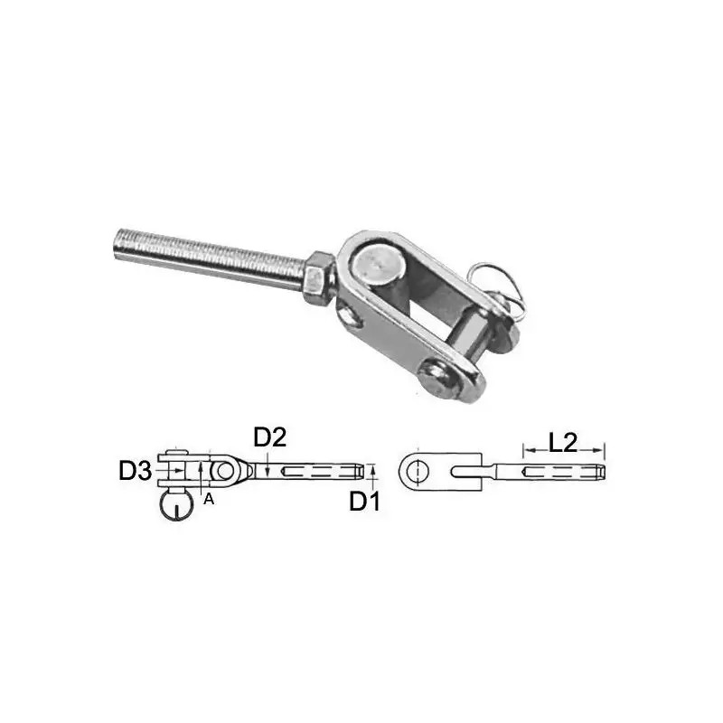 Terminazione Inox Forc. Snod. Ø 4mm - Accessorio Nautico per Sartie e Stralli Reso Gratuito