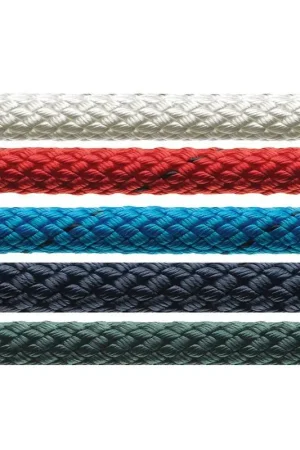 Affare Cima Marlow braid 8 mm bianca in poliestere per drizze, vang e scotte a basso stiramento, con resistenza all’allungamento e facile da impiombare.