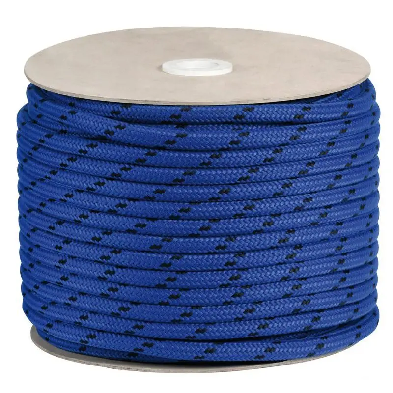 Scotta poliestere Matt 6 mm blu antisdrucciolevole con anima ritorta a basso stiramento - vendita a bobina Spedito Oggi