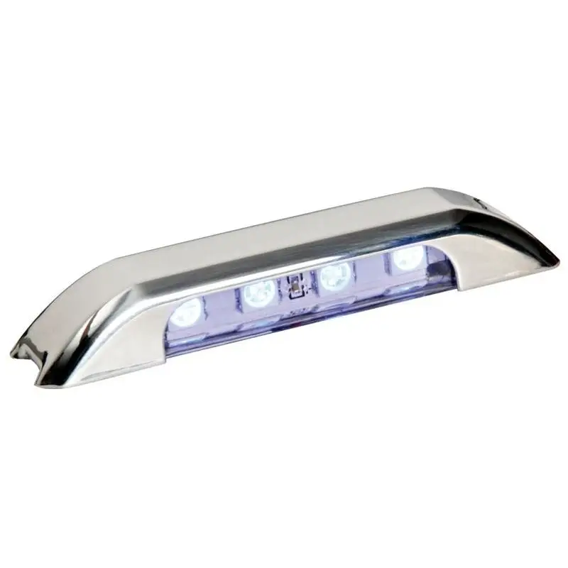 Nuova Collezione Diode Courtesy Light Blu con Finitura in Acciaio Inox Lucidato e Lente in Policarbonato - Fissaggio con Viti Nascoste - Osculati