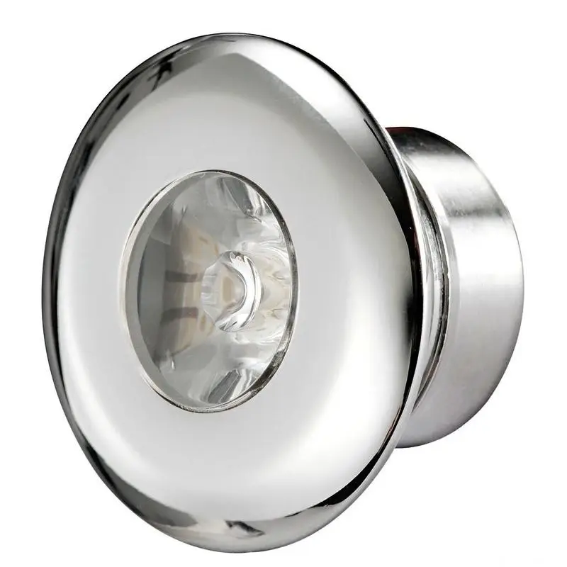 Luce Cortesia LED Blu in Acciaio Inox Micorfuso Lucidato a Specchio con Lente in Policarbonato per Barche e Nautica Must-Have