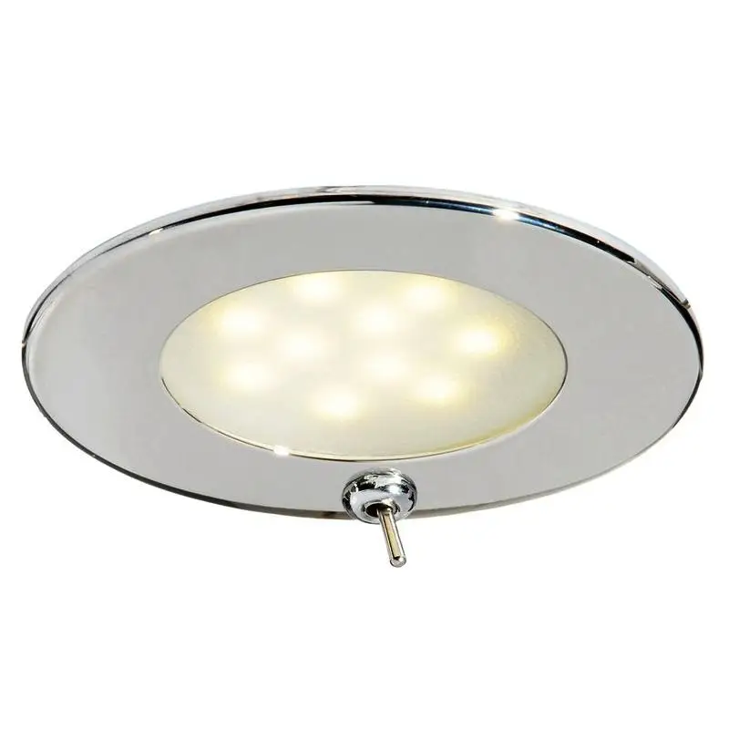 Plafoniera Adria LED in Acciaio Inox con Interruttore e Vetro Satinato per Barche e Ambienti Nautici - Design Elegante e Fissaggio Versatile Ordina Subito