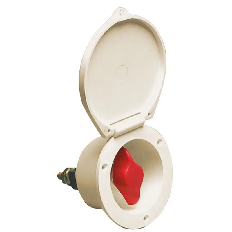 Staccabatteria Heavy Duty RAL 9010 con Chiave in Ottone Nichelato - Dispositivo Omologato CE per Barche secondo ISO 10133 Pagamento Sicuro