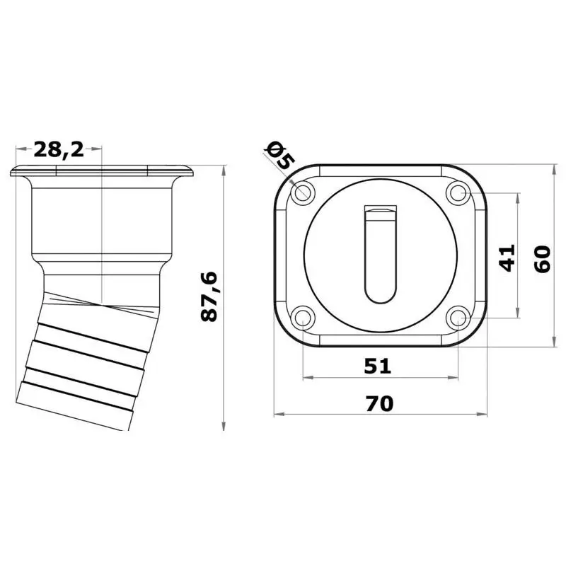 Tappo Square Diesel 38 mm corto in acciaio inox AISI 316 lucidato a specchio con sistema di apertura a ribalta Novità