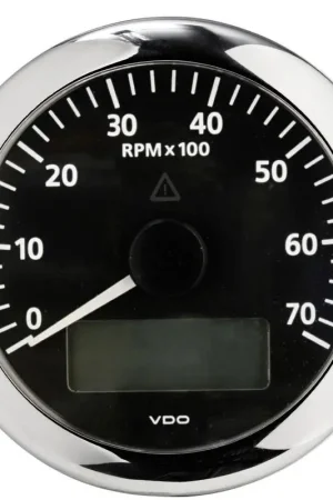 Di Tendenza Contagiri VDO Marine 7000 RPM Nero Impermeabile con Retroilluminazione LED - Ø 52mm - Strumenti Nautici Professionali con Opzioni di Montaggio e Funzioni Supplementari