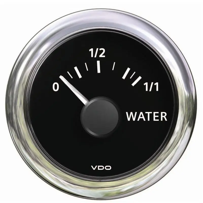 Prezzo Di Fabbrica Indicatore di Livello Acqua 10/180 Ohm Nero VDO Marine - Strumento Impermeabile IP67 con Retroilluminazione LED e Opzioni di Montaggio per Barche e Nautica