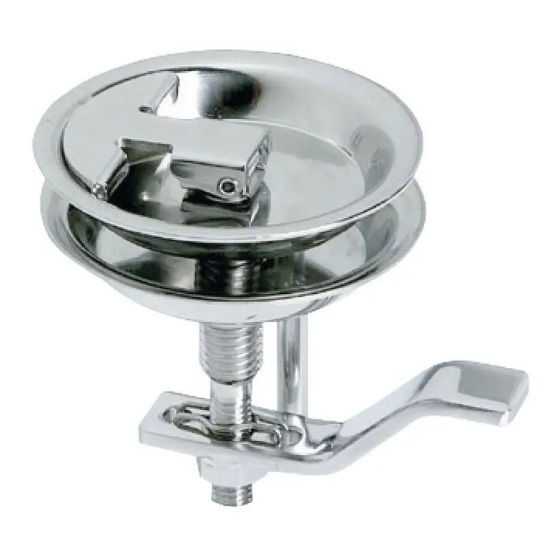 Spedito Oggi Alzapagliolo Inox 90 mm - Acciaio Inox AISI 316 Lucidato a Specchio con Sistema di Tiraggio e Contro Piattello di Fermo per Barche e Vela