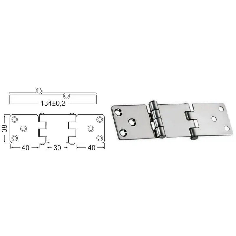 Promo Stagionale Cerniera in Acciaio Inox Lucidata a Specchio 134x38 mm con Smorzamento Vibrazioni - Osculati