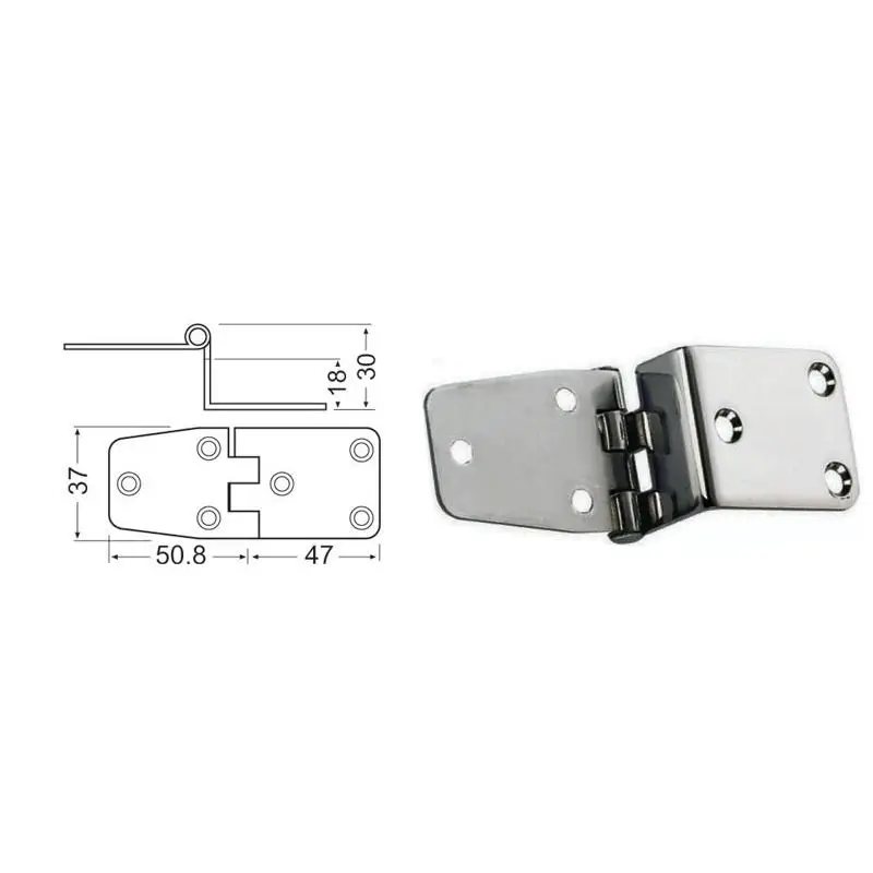 Economico Cerniera in Acciaio Inox 97,8x37 mm con Smorzamento Vibrazioni - Finitura Lucida a Specchio per Nautica