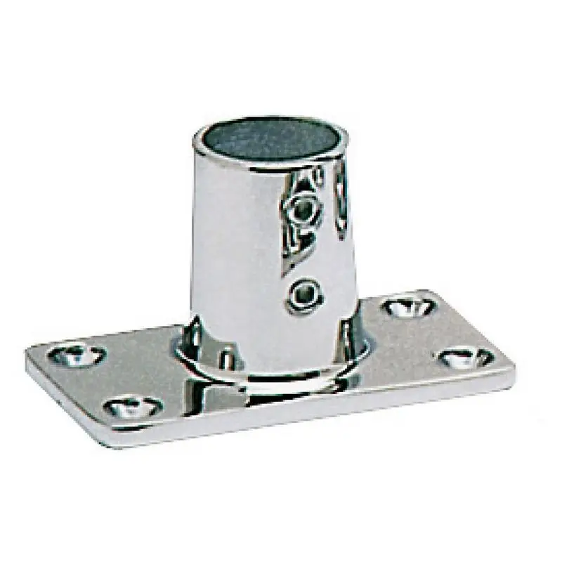 Base Inox Diritta Quadra 22 mm in Acciaio AISI 316 Lucidato per Tubo Nautico - Osculati Compra Adesso